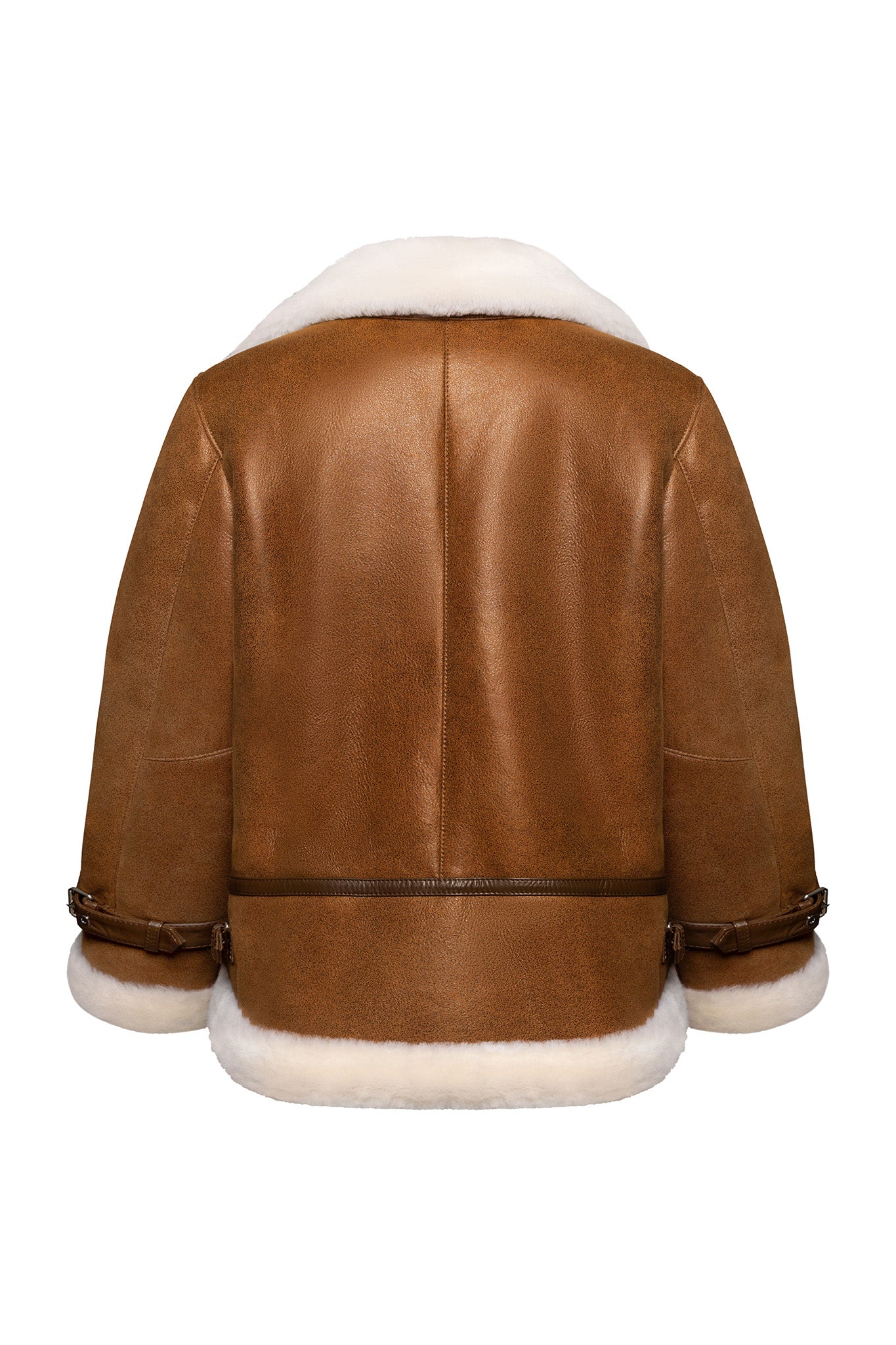 AVIATOR JACKET IN AGED-LEATHER AND SHEARLING