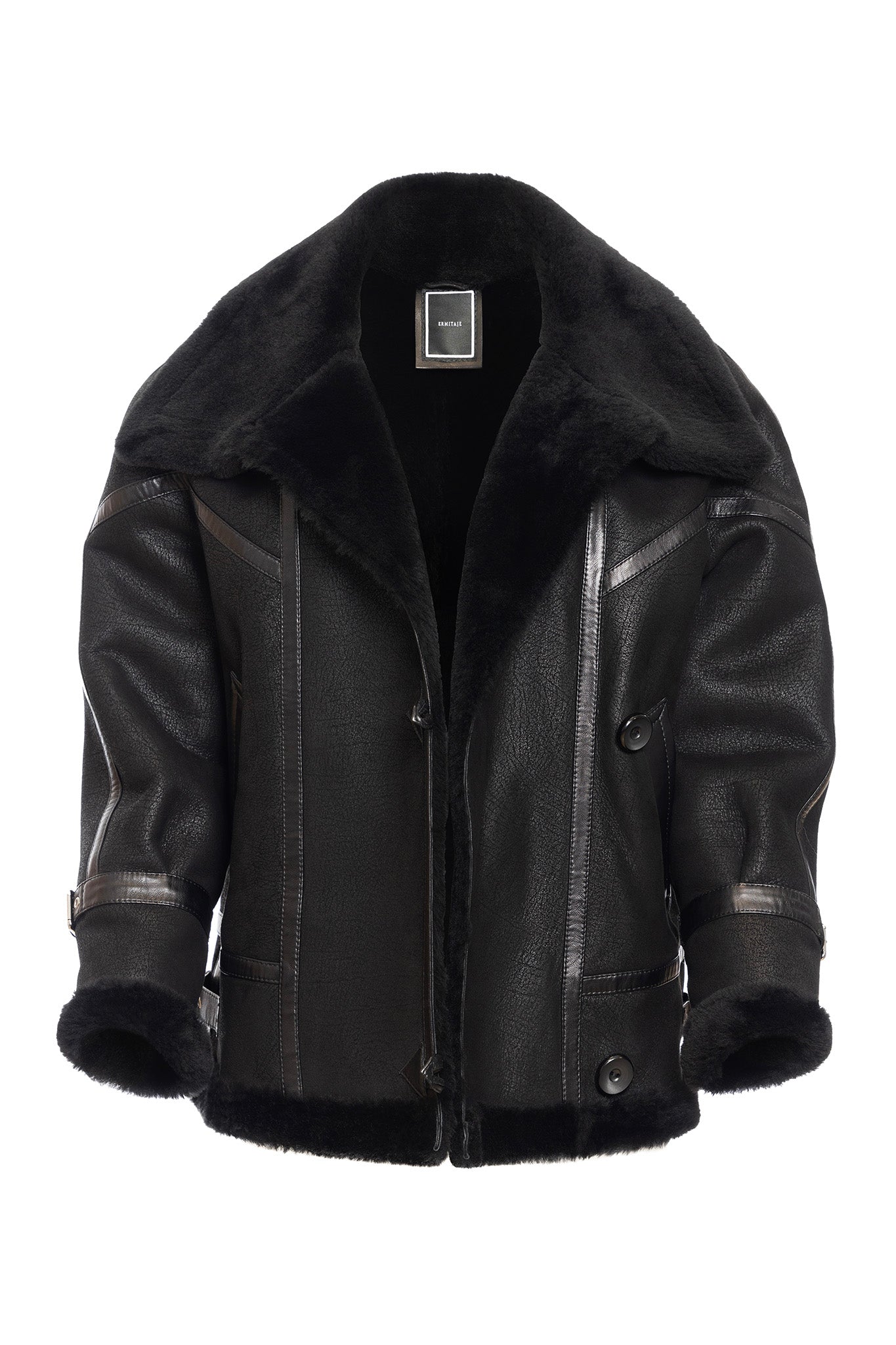 AVIATOR JACKETi IN AGED AND SHEARLING